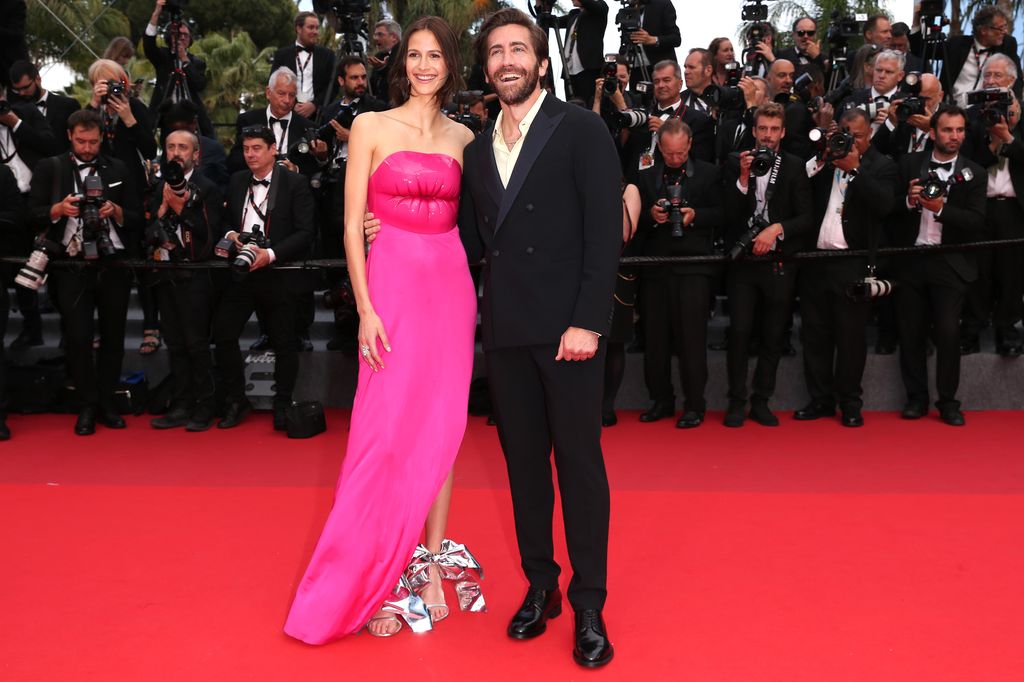 Jeanne Cadieu and Jake Gyllenhaal attend the 75th Anniversary celebration screening of "The Innocent (L'Innocent)" during the 75th annual Cannes film festival at Palais des Festivals on May 24, 2022 in Cannes, France