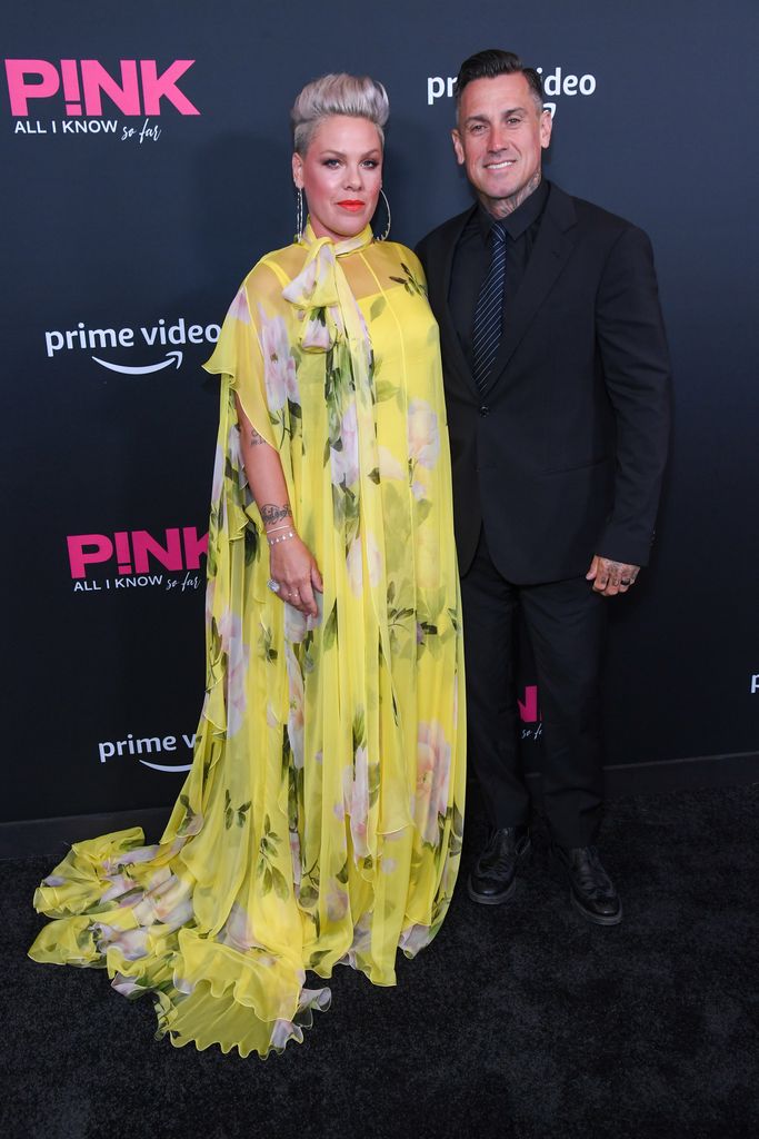 pink and carey hart red carpet 