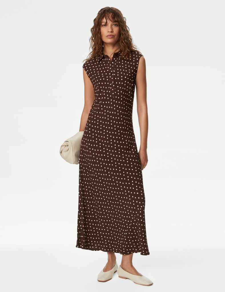 marks and spencer brown shirt dress 