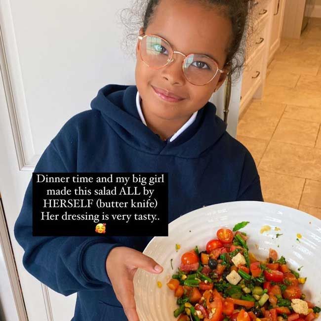marvin humes daughter makes salad