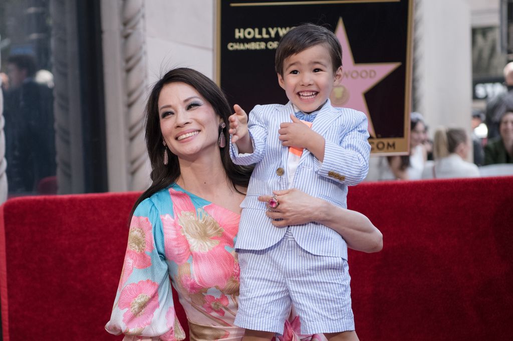 Lucy Liu with son Rockwell at Hollywood Walk of Fame star ceremony