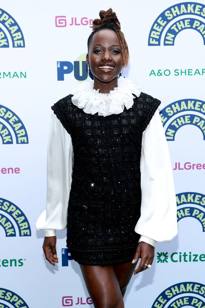 NEW YORK, NEW YORK - AUGUST 21: Lupita Nyong'o attends Shakespeare in the Park's opening night celebration of "Twelfth Night" at Delacorte Theater on August 21, 2025 in New York City. (Photo by Dimitrios Kambouris/Getty Images)