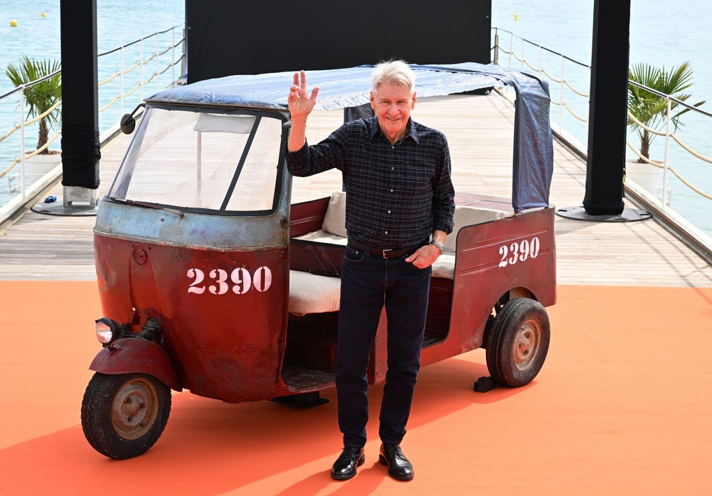 Harrison Ford appears at a photocall during the 76th Cannes Film Festival