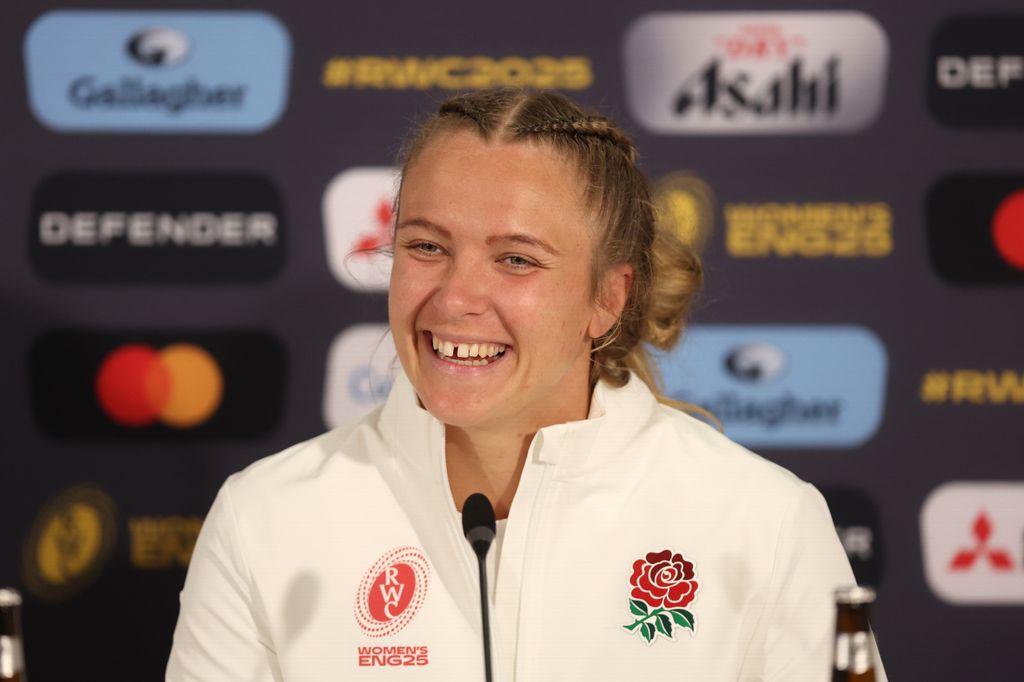Zoe Aldcroft smiling at press conference