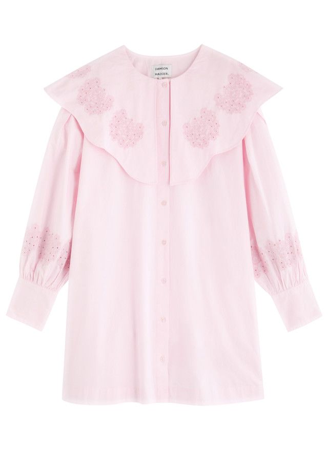 PALE PINK MINI DRESS WITH XL COLLAR