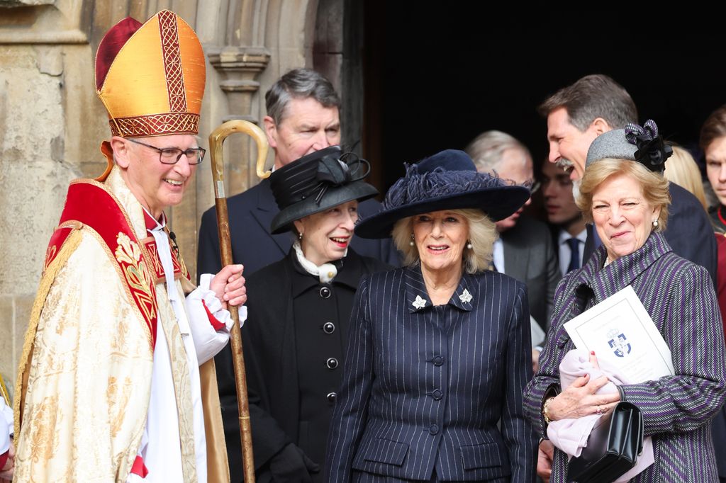 Princess Anne was all smiles as she departed the thanksgiving service