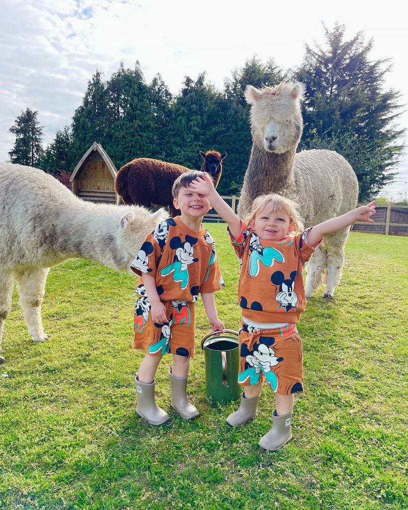 Ronnie and Lennie Hinchliffe with their alpacas