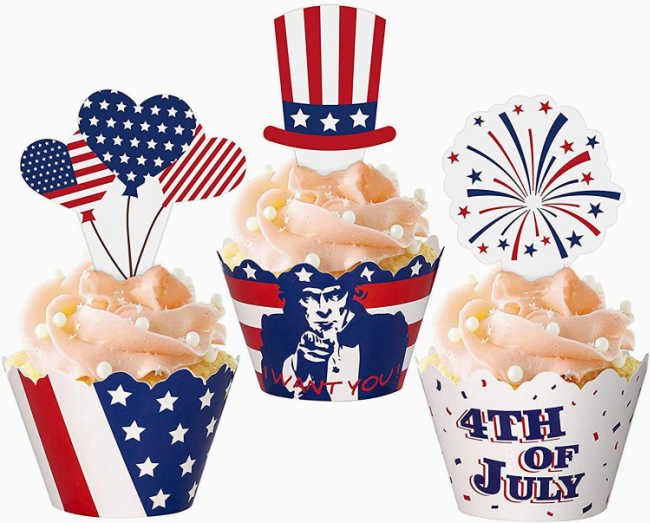 4th of july cupcake toppers