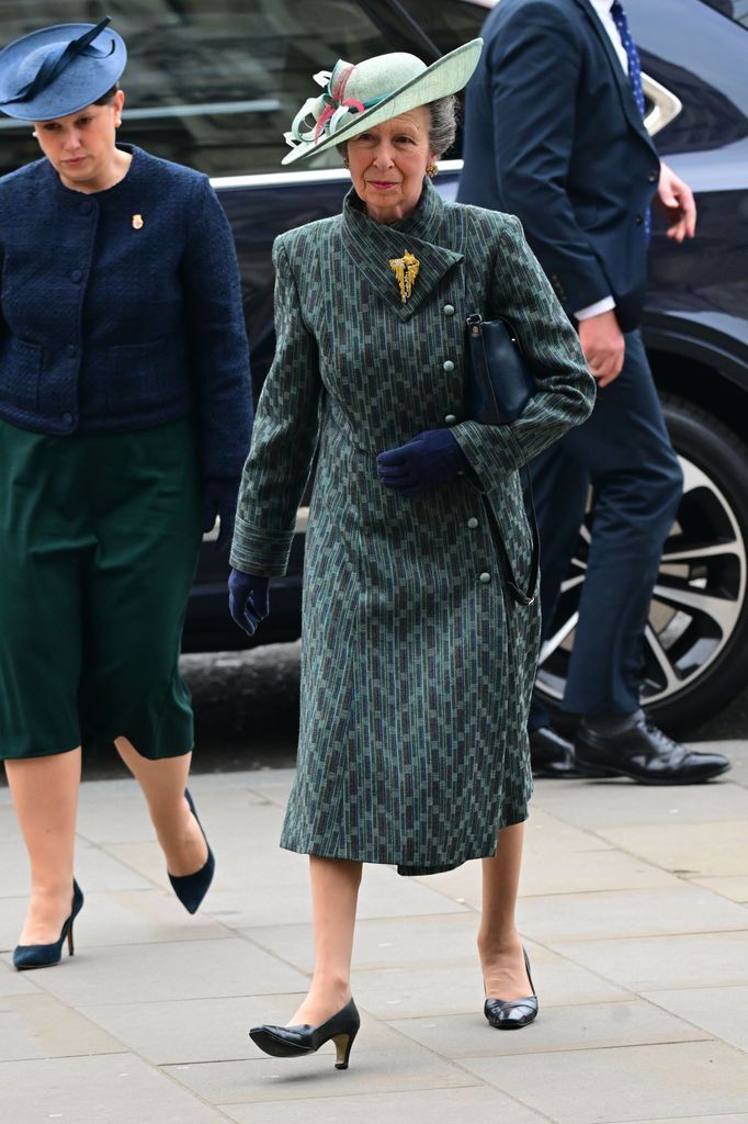 Princess Anne recycles decade-old coat and £16k diamonds for royal rendezvous