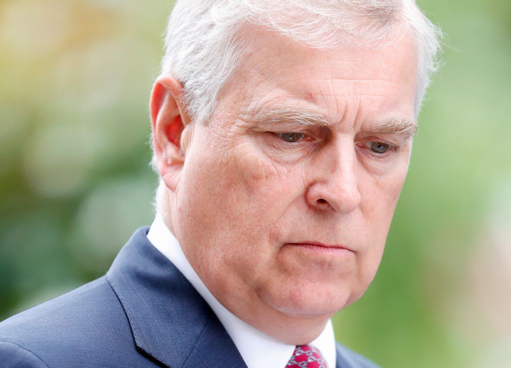 Prince Andrew looking downcast