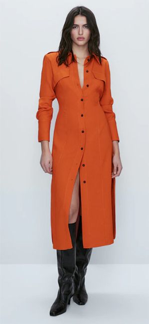 lorraine kelly get the look massimo dutti orange dress
