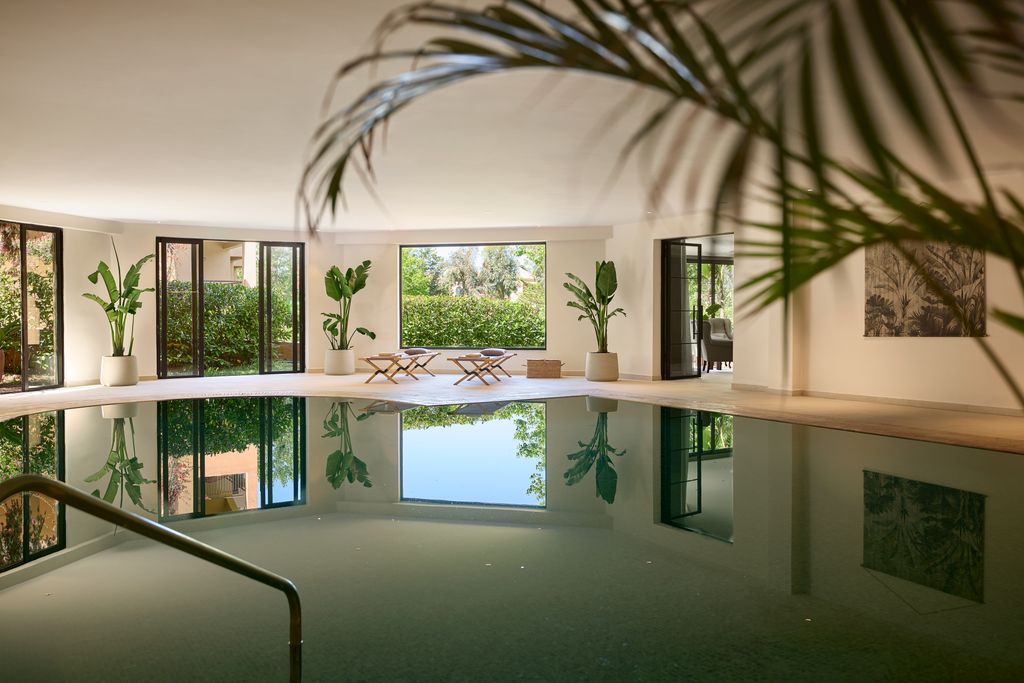 swimming pool in hotel spa 