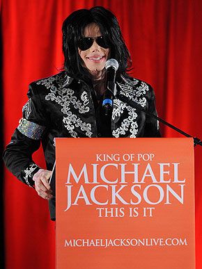 michael jackson at the press conference for his comeback tour