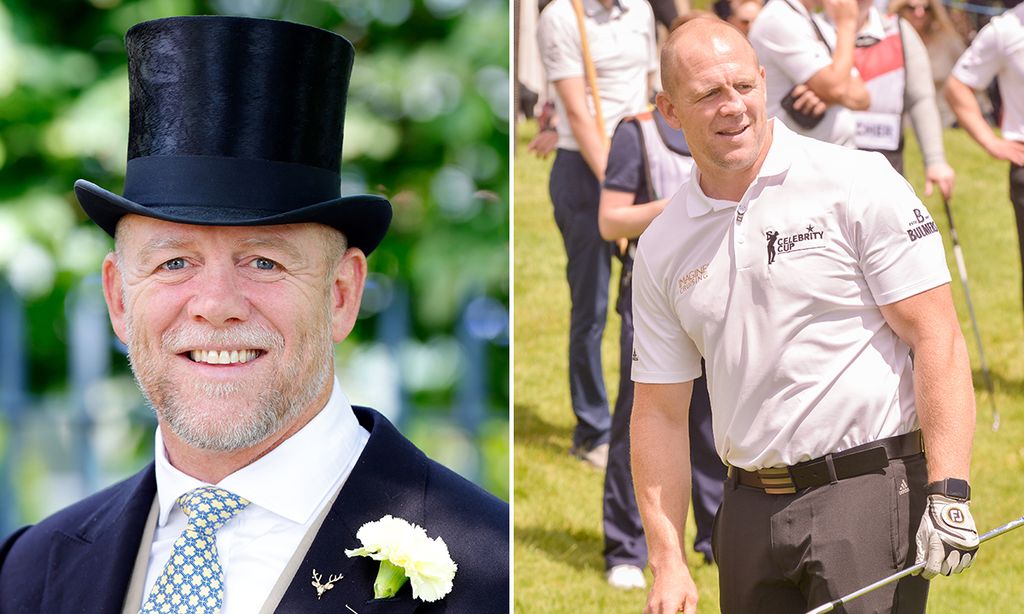 Split image of Mike Tindall with and without a beard