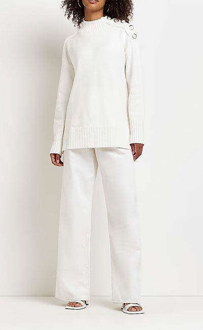 white oversized jumper