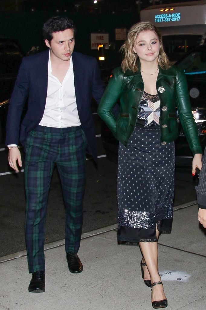 NEW YORK, NY - NOVEMBER 28: Chloe Grace Moretz and Brooklyn Beckham are seen on November 28, 2017 in New York City.  (Photo by MediaPunch/Bauer-Griffin/GC Images)