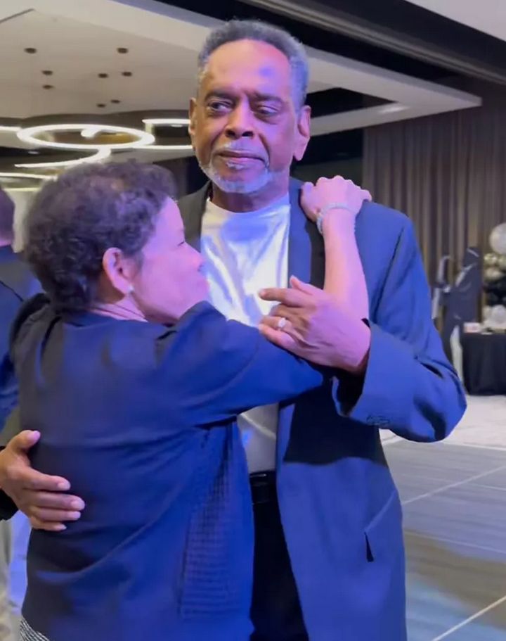 Simone biles parents Ronald and Nellie Biles dancing.