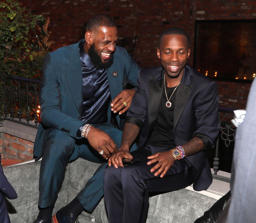 LeBron James and Rich Paul attend the Klutch Sports Group "More Than A Game" Dinner on February 17, 2018 in Los Angeles, California