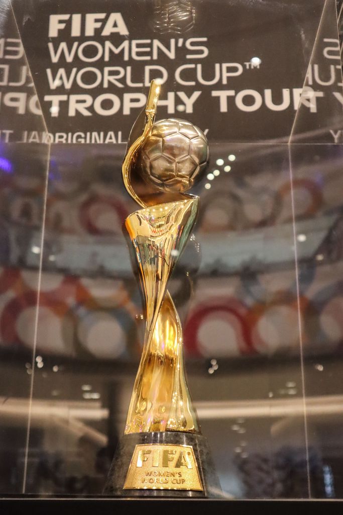 FIFA Womens World Cup Trophy displayed at the Oxígeno mall in Costa Rica as part of the Trophy Tour 
