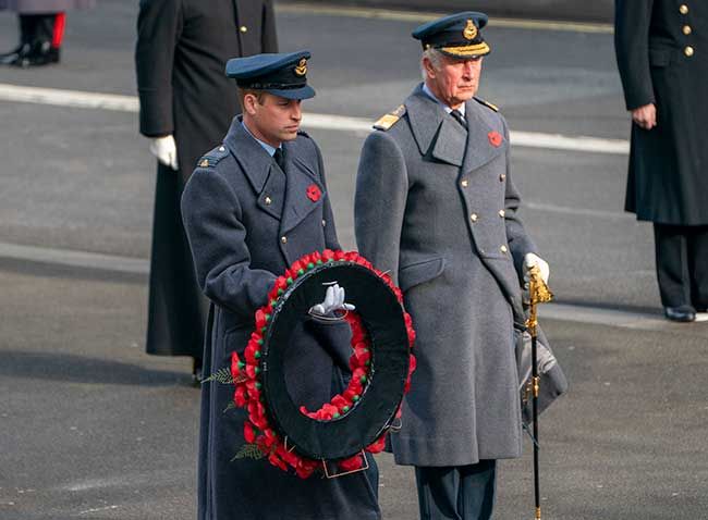 Prince William holding a wreath