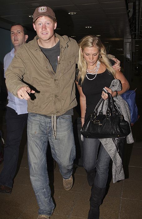 Prince Harry and Chelsy Davy at Heathrow Airport back in 2007