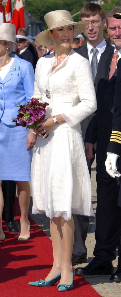 Crown Princess Mary of Denmark in a boucle jacket and skirt