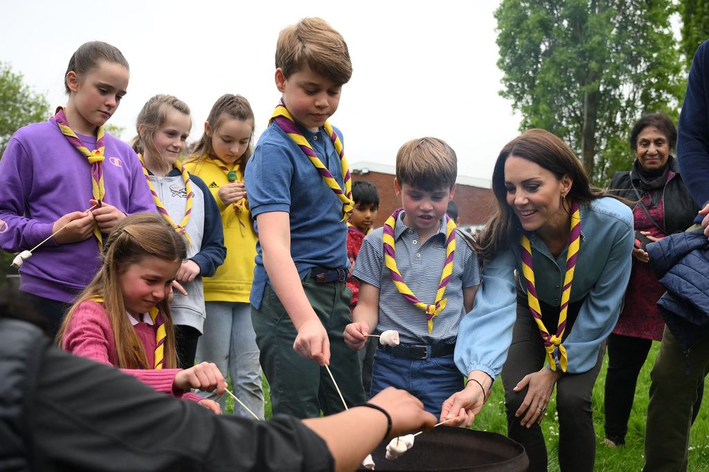 The Wales family visit the 3rd Upton Scouts Hut in Slough, west of London