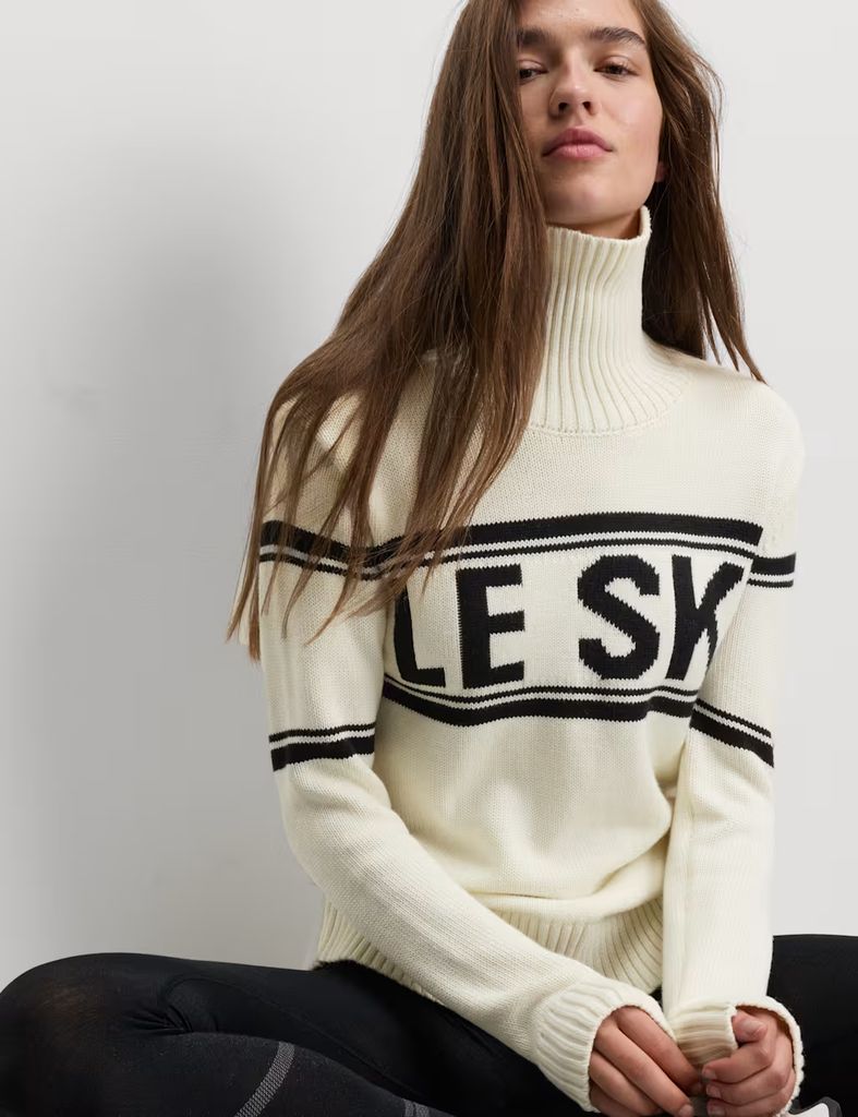 Cotton Rich Slogan Roll Neck Jumper