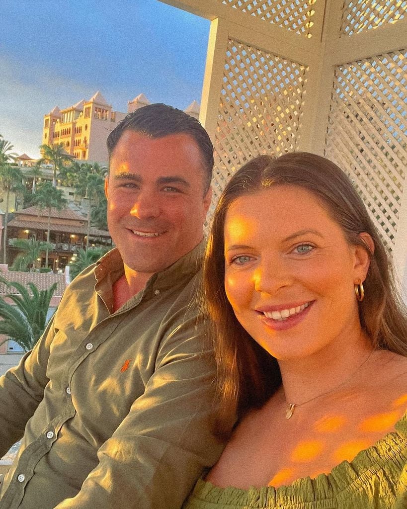 Abbie and Dave shared this snap from their 'babymoon' before welcoming daughter Hallie