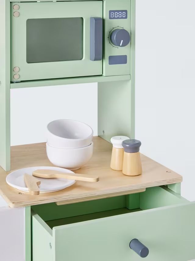 John Lewis Wood Deluxe Toy Kitchen with Fridge Freezer Play Set