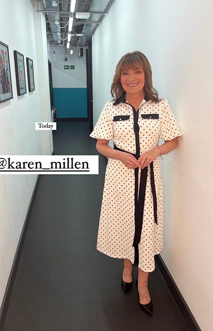 Lorraine Kelly amazes fans in waist-cinching polka dot dress - and wow |  HELLO!