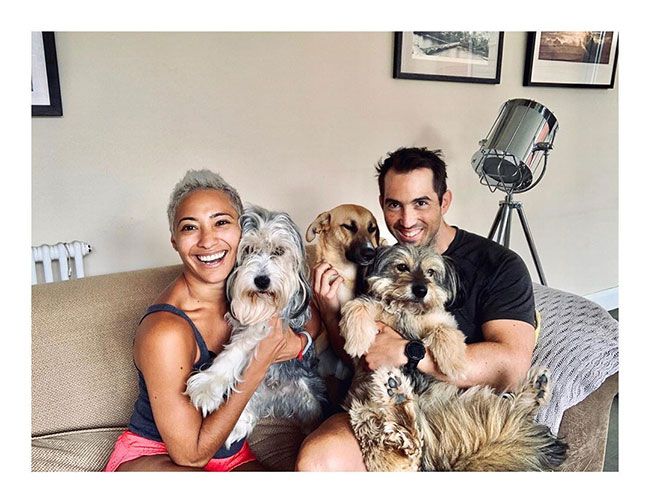 karen and david with the dogs