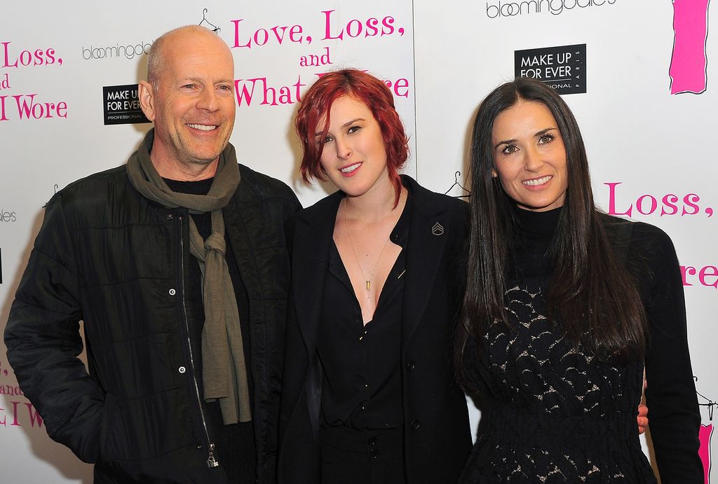 Bruce Willis, Rumer Willis and Demi Moore attend "Love, Loss & What I Wore" new cast member celebration