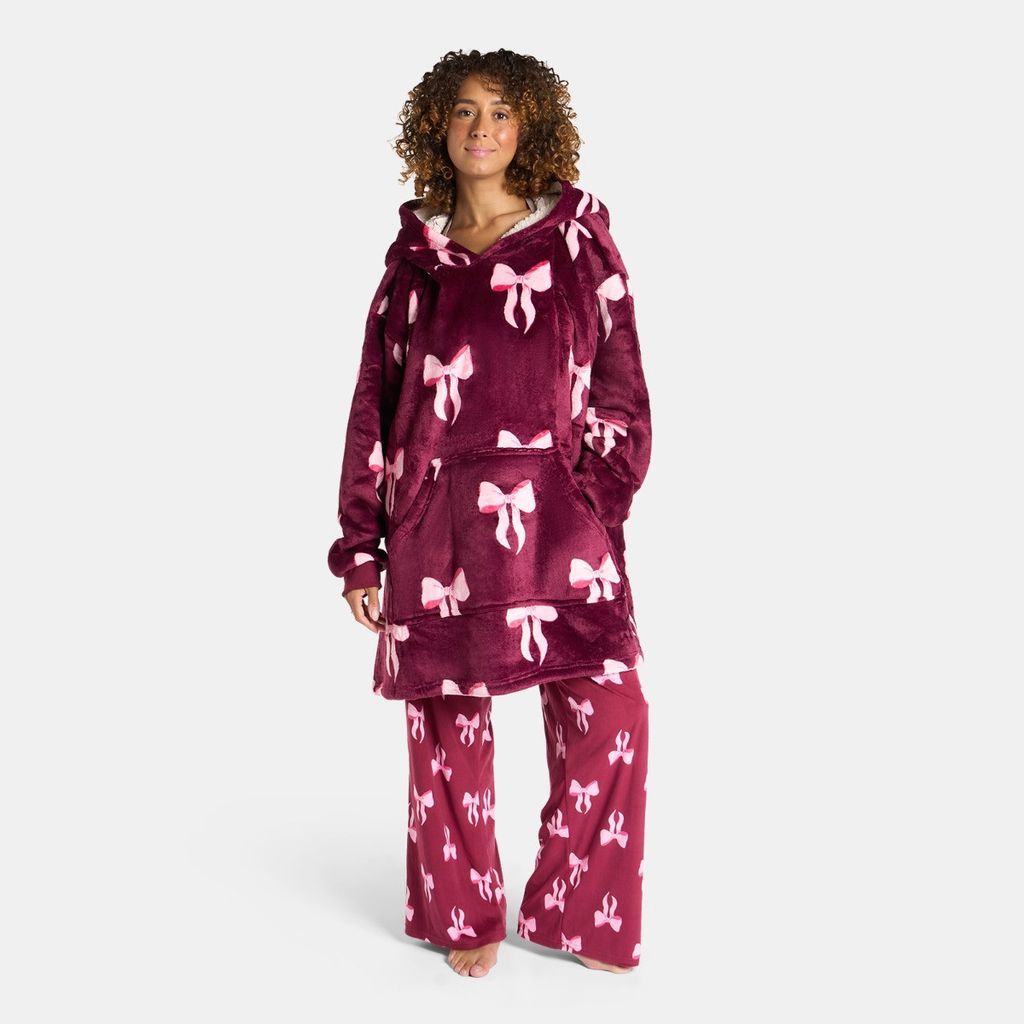 OHS Bow Print Hooded Blanket