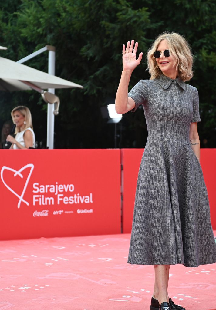 US actress Meg Ryan arrives at red carpet of 30th Sarajevo Film Festival, in Sarajevo, on August 20, 2024. Meg Ryan will receive the honorary "Heart of Sarajevo" award during the Sarajevo Film Festival for exceptional contribution to the art of motion pictures.