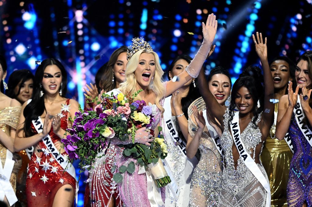 photo of Victoria Kjaer Theilvig winning miss universe 2024