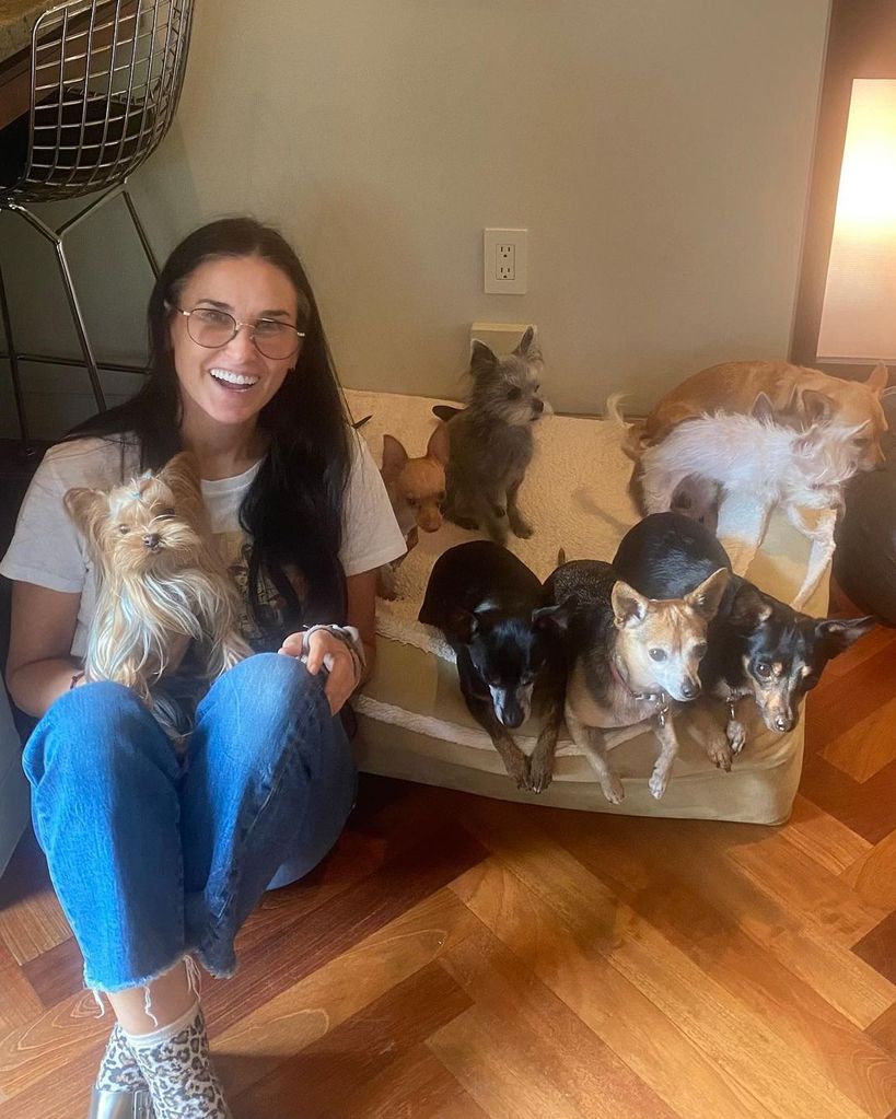 Demi Moore and her nine dogs