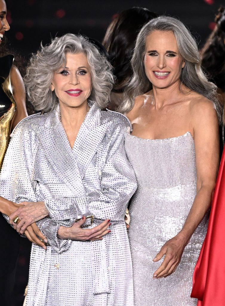 Jane Fonda and Andie MacDowell with grey hair