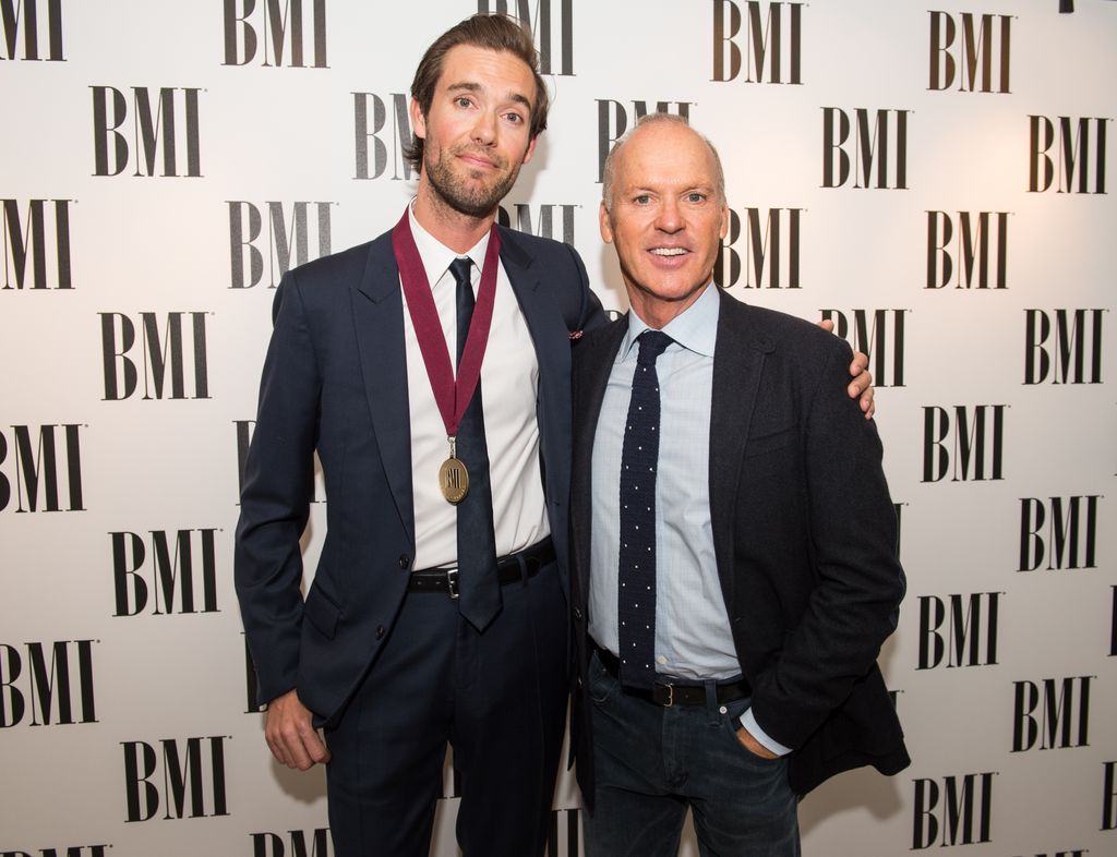 Sean Douglas and Michael Keaton attend the BMI London Awards on October 10, 2016 in London, England