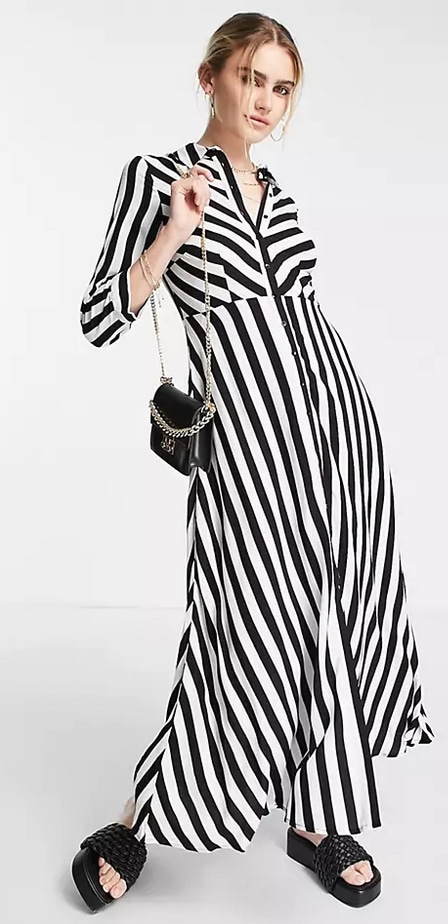 meghan markle black white striped dress dupe asos