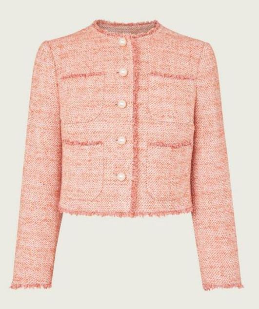 pink tweed lk bennett jacket