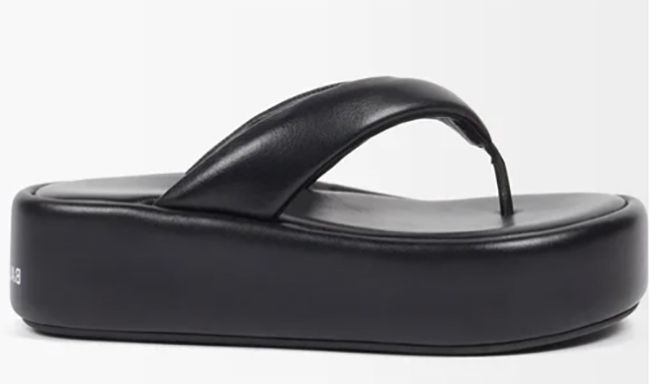 Rise padded leather flatform flip flops Balenciaga