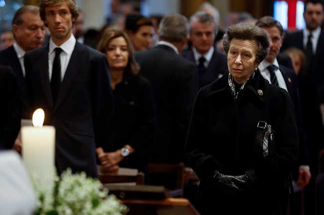 Princess Anne at Constatine IIs funeral in Athens