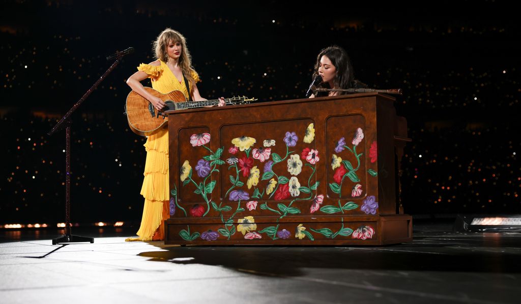 Taylor Swift and Gracie Abrams on stage