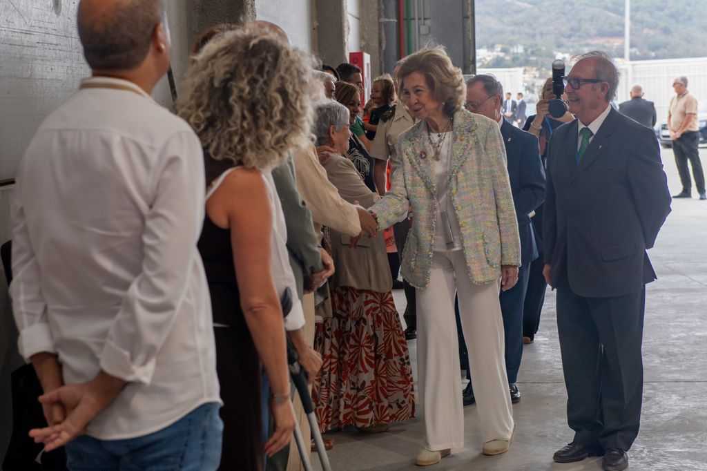 Queen Sofia visits the Ceuta Food Bank Association, on September 9, 2025, in Ceuta, Spain.