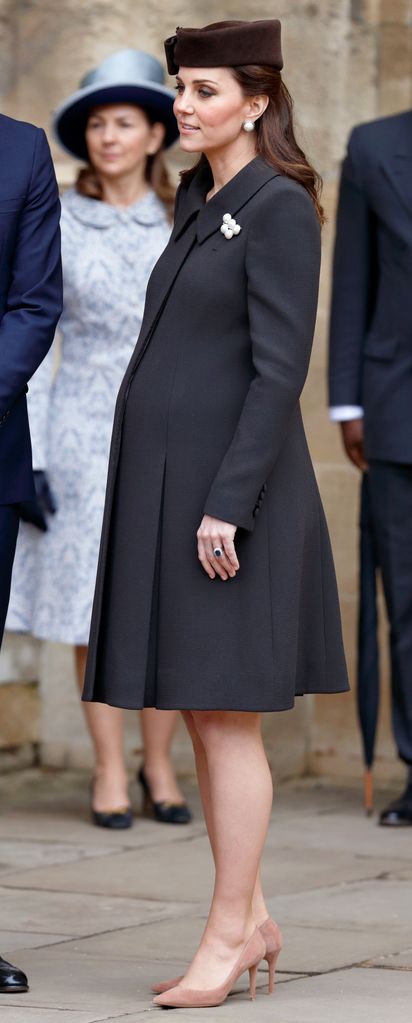 Catherine, Duchess of Cambridge attends the traditional Easter Sunday church service at St George's Chapel, Windsor Castle on April 1, 2018 in Windsor, England. 