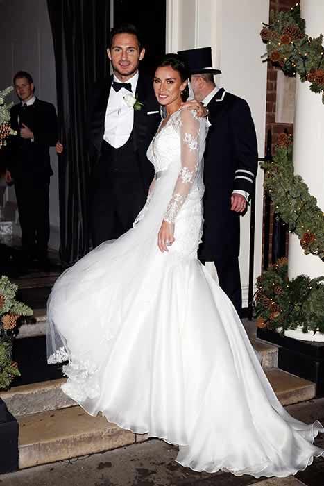 christine lampard enters the church on her wedding day in December 2015