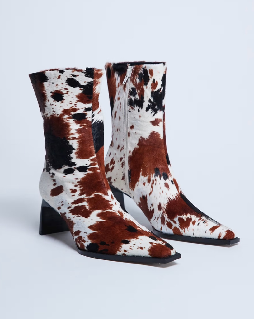 Nadie Real Leather Chisel Toe Ankle Boot 