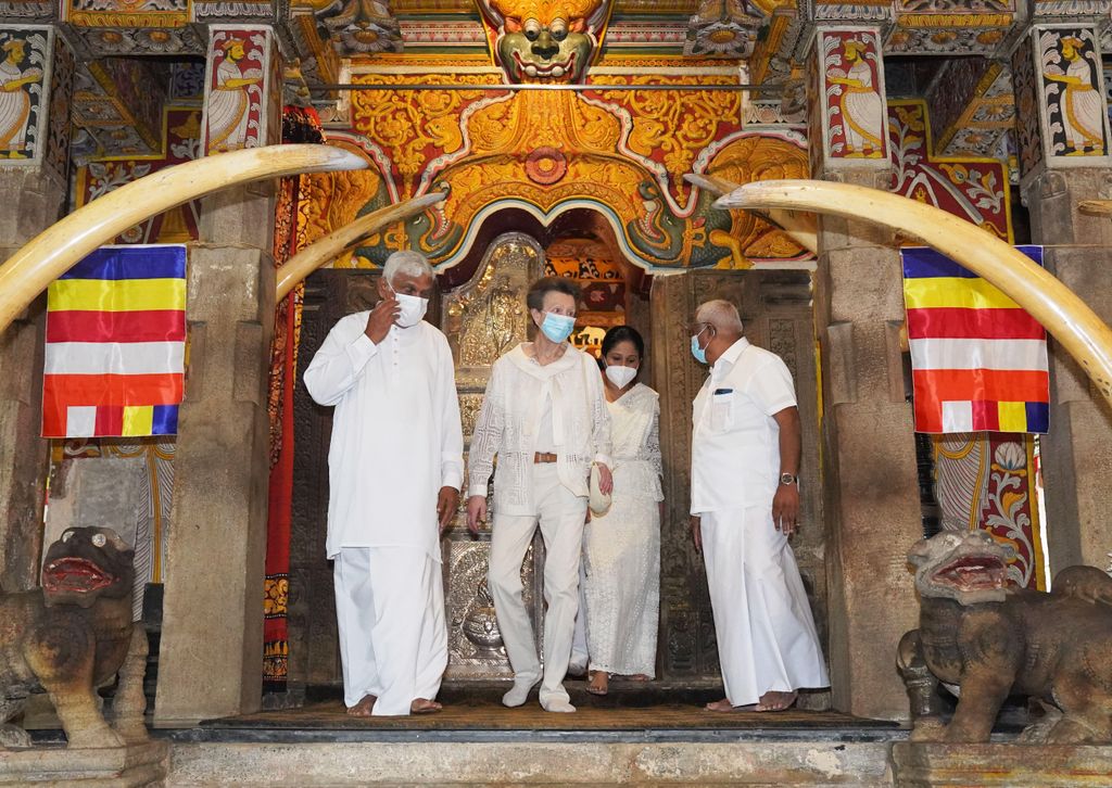 Princess Anne visits Temple of the Sacred Tooth Relic in Kandy