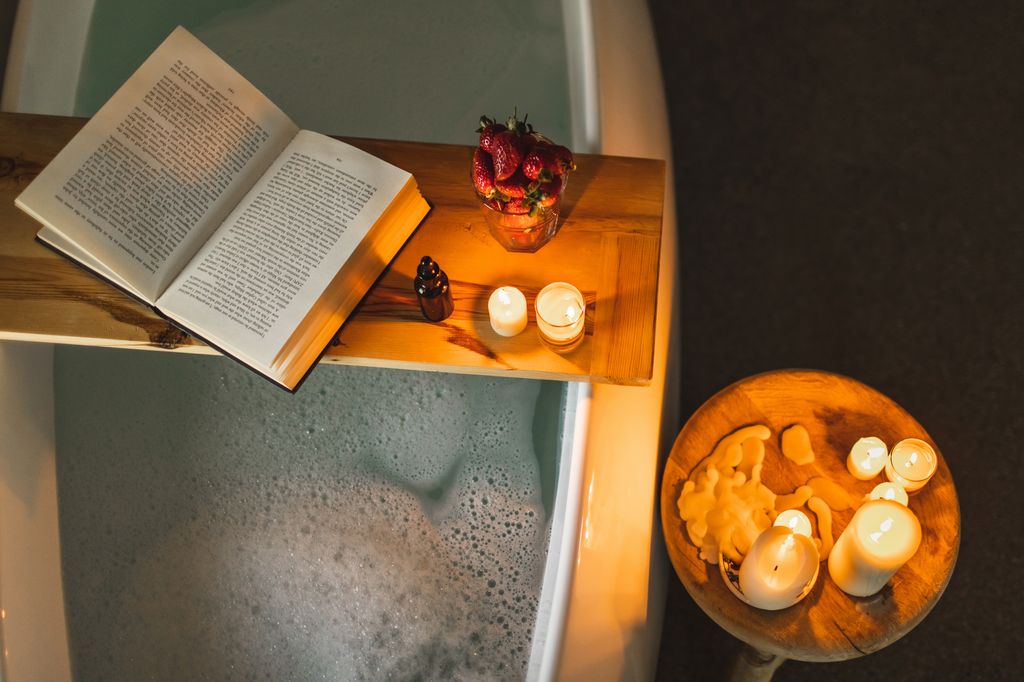 Relax with a candle lit bath 